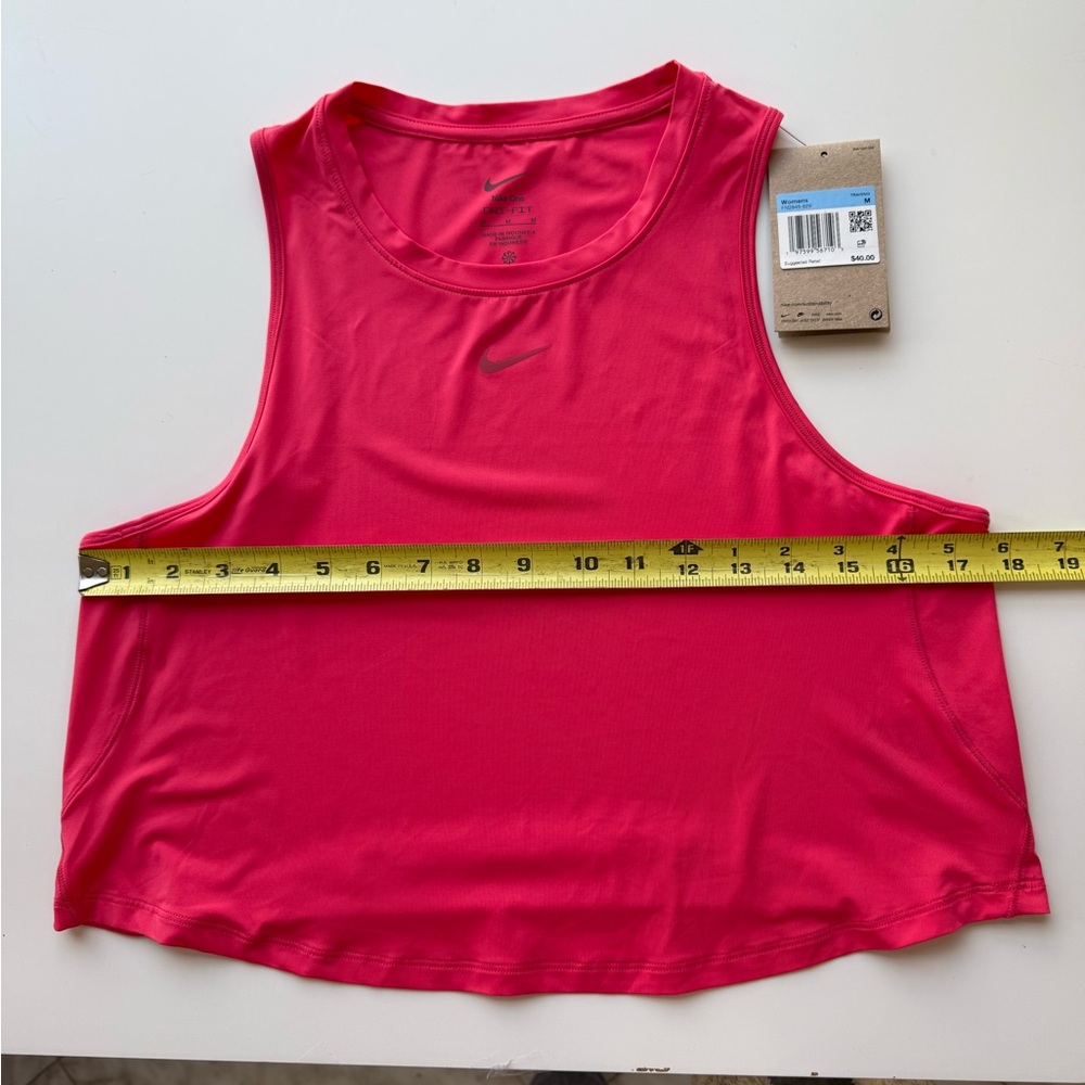 Nike One Classic Women's Dri-FIT Training Cropped Tank Top Pink MEIDUM New - Picture 9 of 11